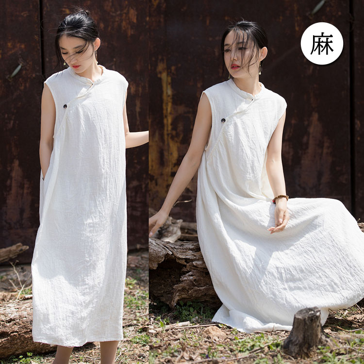 キャンペーン価格 リネン 風 綿757％ 麻243％ ラミー ワンピース レディース 綿混 柔らかい 無地 ワンピ マキシ ロング丈 ロングワンピース ロングワンピ テントワンピ－ス タンクトップ ノ