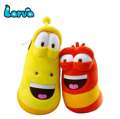 Larva ラーバ　ぬいぐるみ　赤と黄色 ストライプ 　韓国　レッド レア Larva ラーバ ぬいぐるみ 赤と黄色 ストライプ 韓国 レッド レア