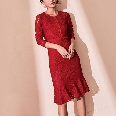 2色 ワンピース 長袖 春 夏 春夏 きれいめ フォーマル フレア ワンピドレス フレアスカート 膝下 マキシ丈 ミディアム丈 ミドル丈 七分袖 Vネック ラウンドネック 襟なし スリム タイト 細身