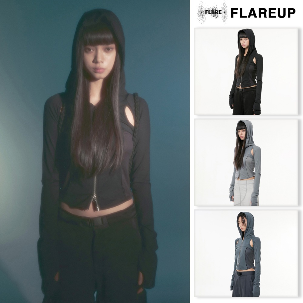【FLAREUP】19.Division Cut-out Hooded Zip-up