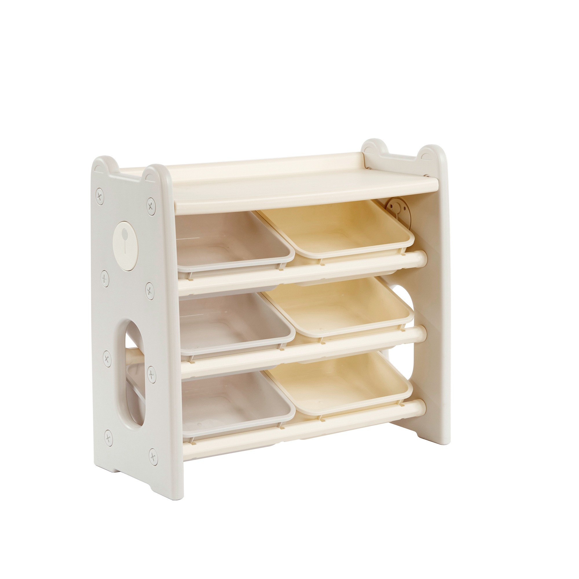 おもちゃ 収納 ラック 3段 棚 おもちゃ箱 おもちゃ収納3段ラック 絵本棚 スリム グレー+ホワイト オモチャー 収納 おしゃれ ワイドタイプ 大容量 組立カンタン こども キッズ 入学园 新生活