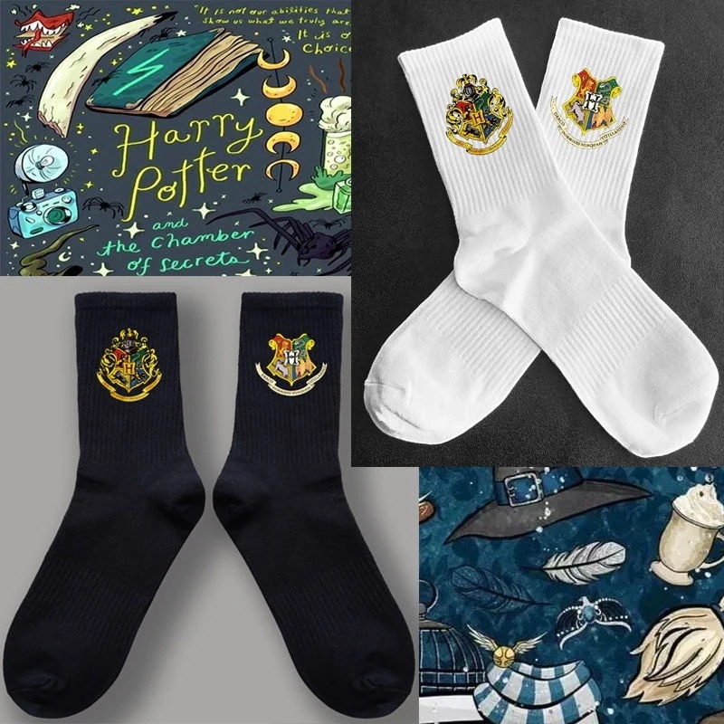 ハリーポッターソックス綿ソックス男女兼用フローソックスミッドブソックス学生スポーツストッキング