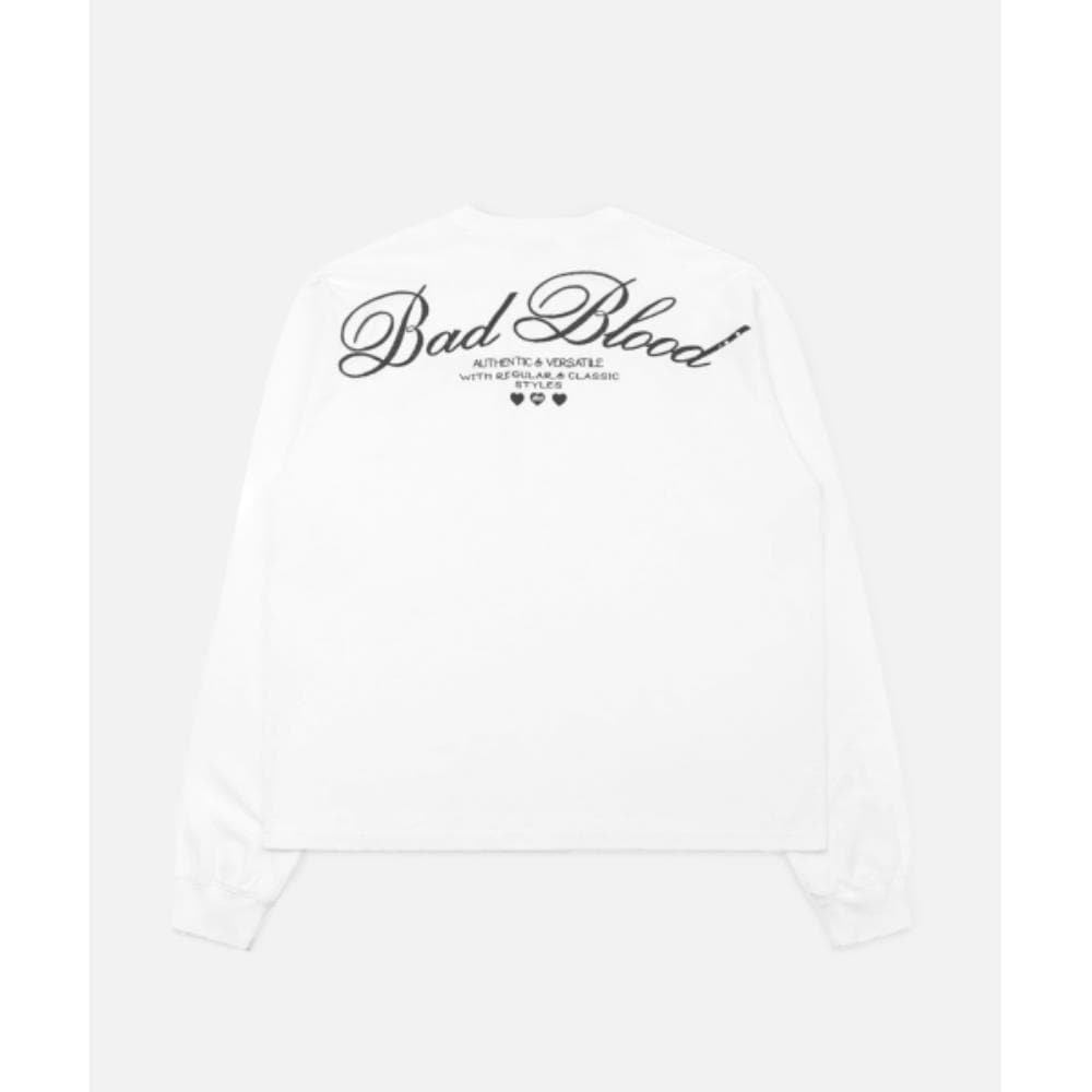 BADBLOOD Classic Logo Long Sleeve White w-tee24-080