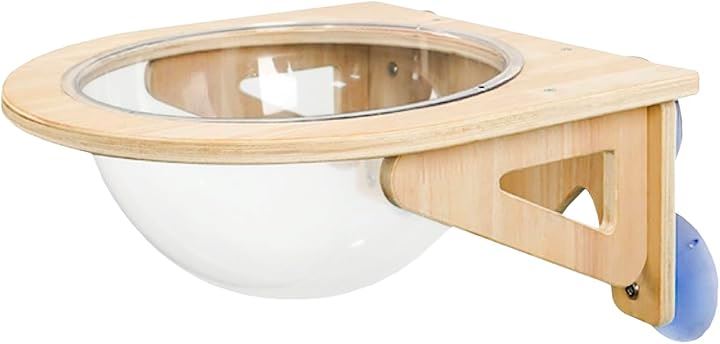 猫 ベッド 窓 逆ドーム型 ボウル ハンモック 吸盤式 透明 窓ベッド 取り付け 猫ベット(ナチュラル, 約40x40x15cm)