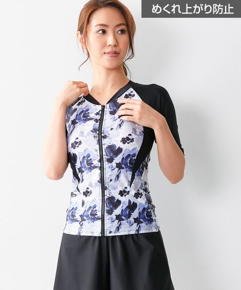 ラッシュガード 上下別売りフィットネス補整水着トップス　半袖 MU013・MU014 4,666円