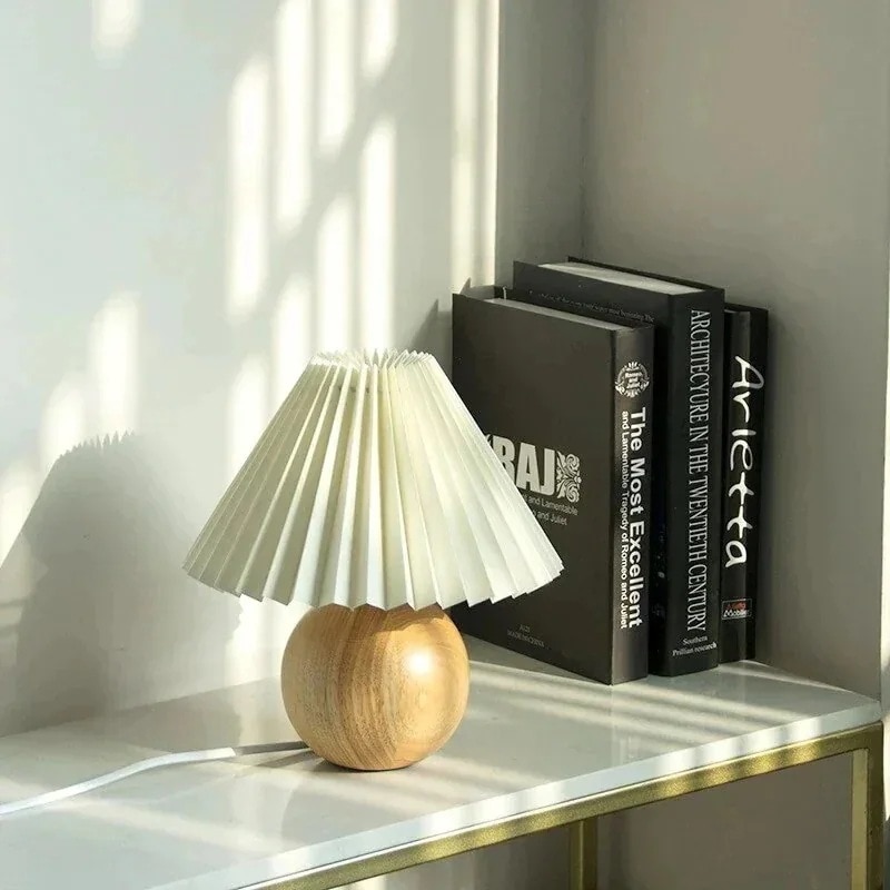 新作限定 プリーツテーブルランプレトロガールハート無垢材ベッドベッドサイドベッドサイドホームステイデコレーションクリエイティブランプ30%までに制限