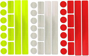 ステッカー反射板 反射テープ: 39 個の反射板 貼り付け用で自転車ベビーカーかばんバックパック衣類に最適 - 家族での使用に最適