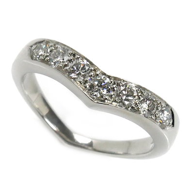 【NIWAKA(俄)】プラチナリング pt950 4.4g サイズ変更無料 【新品仕上げ済】サイズ変更無料 ニワカ シンプル 京都ハイジュエリー EA7 TIFFANY\u0026Co. ティファニー Pt950プラチナ Vバント 7Pダイヤ リング