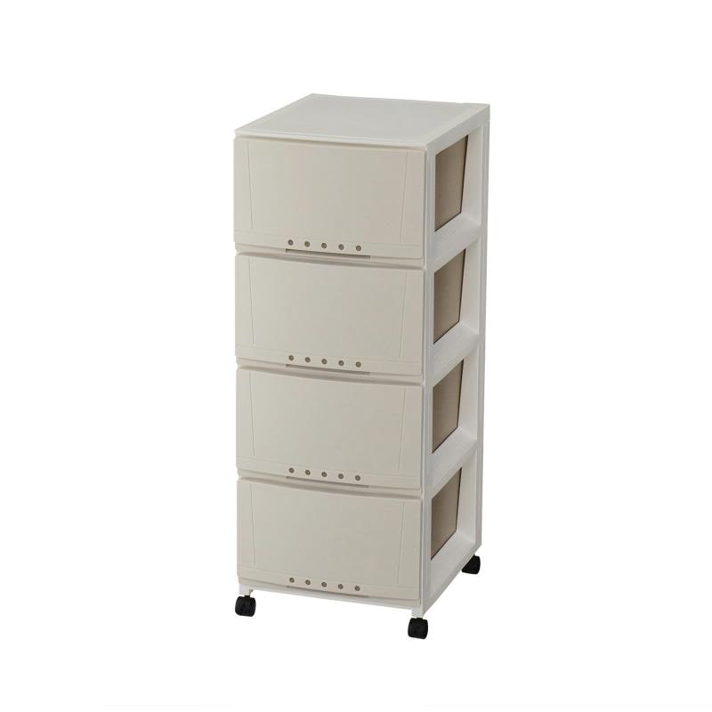 天馬(Tenma) シーンを選ばず使える収納チェスト 日本製 完成品 ルームケース 4段 キャスター付きで移動が簡単 引出しロック付きで抜け落ちを防ぐスムーズな引出し タンス 収納ケース 衣装ケース