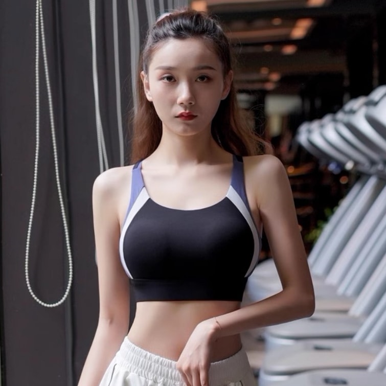 スポーツウェア フィットネス 下着 フック ブラ ヨガウェア バスト バストキープ 支える ゴム バックコンシャン スポーティ 補正 クロス バイカラー ジム スポーツ 運動 体育 筋トレ