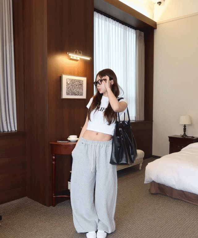 ピーチ起毛ワイドバルーントレーニングパンツグレーネイビーレッドfree[起毛/ワイド/バルーン/トレーニング/ジャージ/デイリー/パンツ/デイリー/マシルルック]