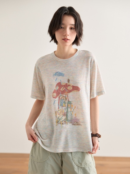 ゆったりしたトップスボトムスシャツ半袖Tシャツ