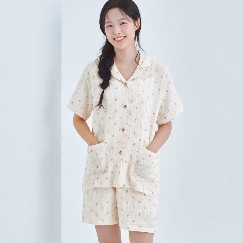綿ヨル半袖女性パジャマセット NCZ1017