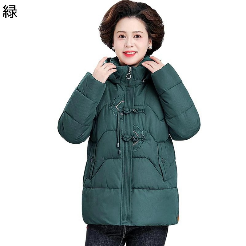 レディースコットンジャケット レディース フード付き 裏ボア 中綿入れ 婦人服 シニアアウター 防寒ジャケット 長袖 厚手 保温 綿服 柔らかい コート 秋服 冬服 中高年 お母さん 50-70代