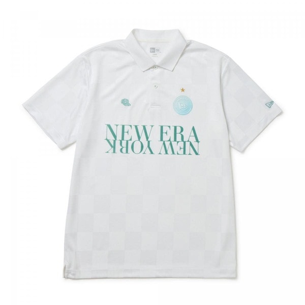 ニューエラ NEW ERA 半袖 ポロシャツ Checker Pattern ホワイト ゴルフ 14391516