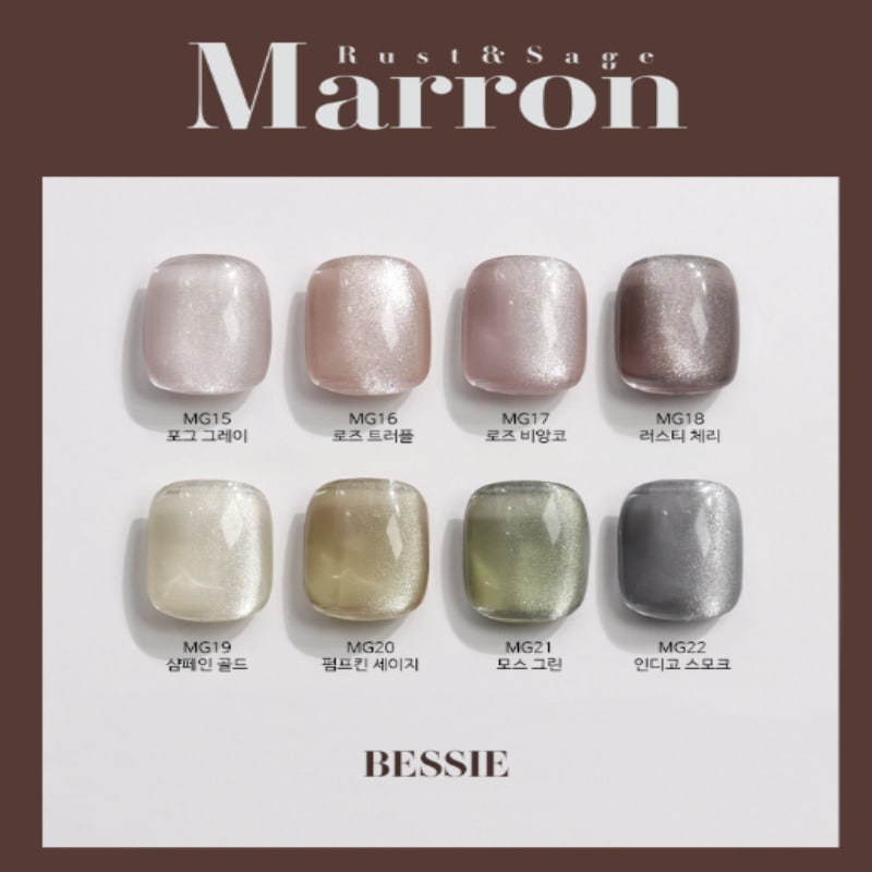 BESSIE / Marron Magnetic gel 8 Set /Nail