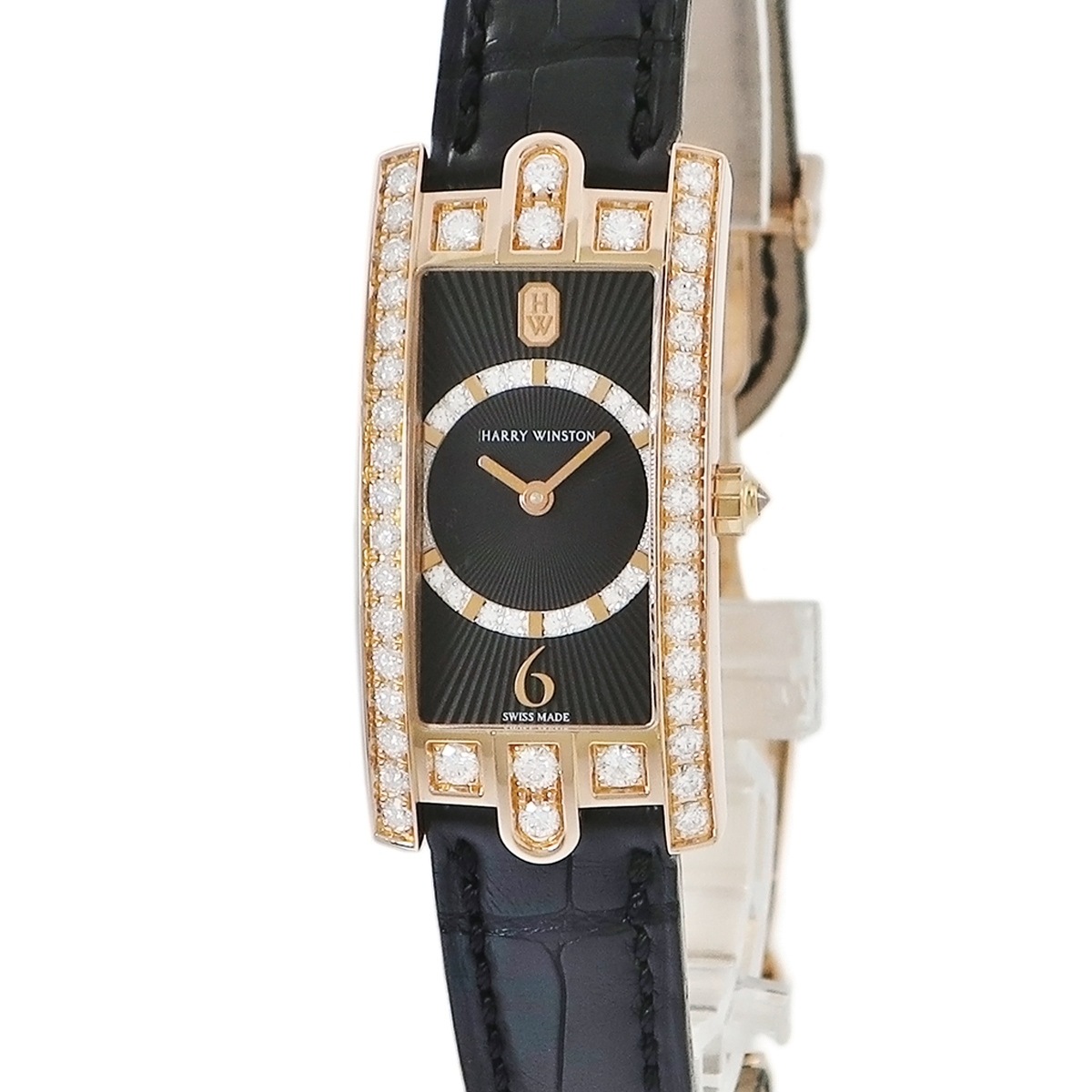 アヴェニューC AVCQHM19RR031 クオーツ レディース K18RG無垢 純正ダイヤ スクエア 3年保証