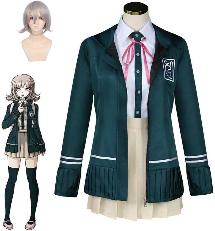 ダンガンロンパ 七海千秋 コスプレ衣装 ウィッグ コスチューム イベンド仮装 変装 制服 アニメ 萌えグッズ ハロウィン クリスマス 学生服 高校生 日常着