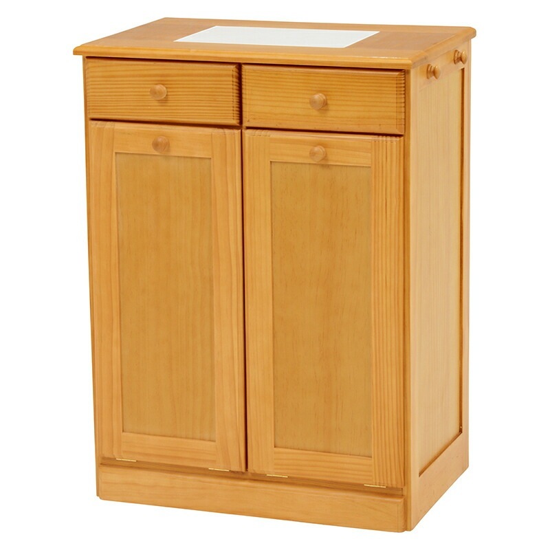 ダストボックス（ナチュラル）　MUD-6722NAゴミ箱に見えないデザインと収納力天然木パイン材の温もりあふれるダストボックス25リットル2分別タイプ 16,040円