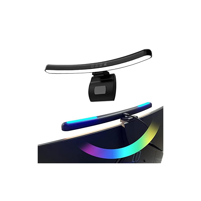 Makilight モニターライト 曲面スクリーンバー LEDデスクライト 40cm RGBバックライト付き USBライト 非対称配光 モニター掛け式ライト タッチセンサー調色調光 スクリーンライト