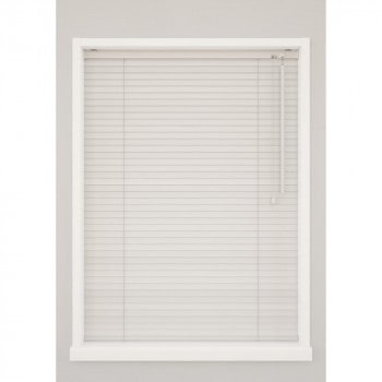 ウッドブラインド ポール右操作（50cm） 25mm幅 幅160cmx高さ109cm ホワイト/TW-4511