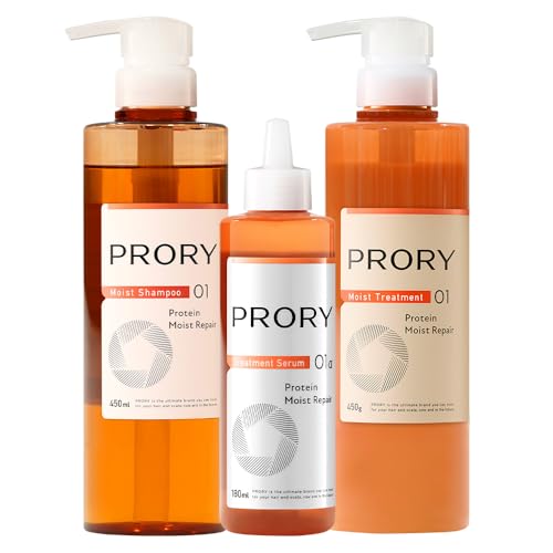 PRORY プロリー モイストリペア 3点セット シャンプー セラム トリートメント 洗い流す 素髪再成 頭皮ケア うねり ダメージケア (本体)