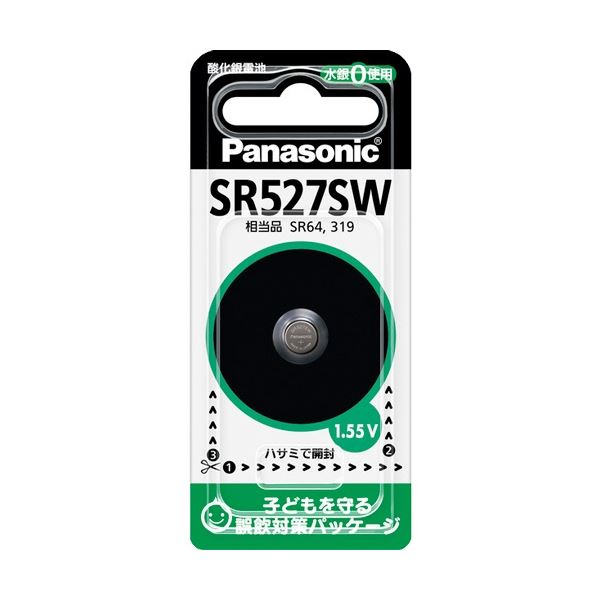 （まとめ）酸化銀電池 1.55V SR-527SW 1セット（5個） [x3セット]