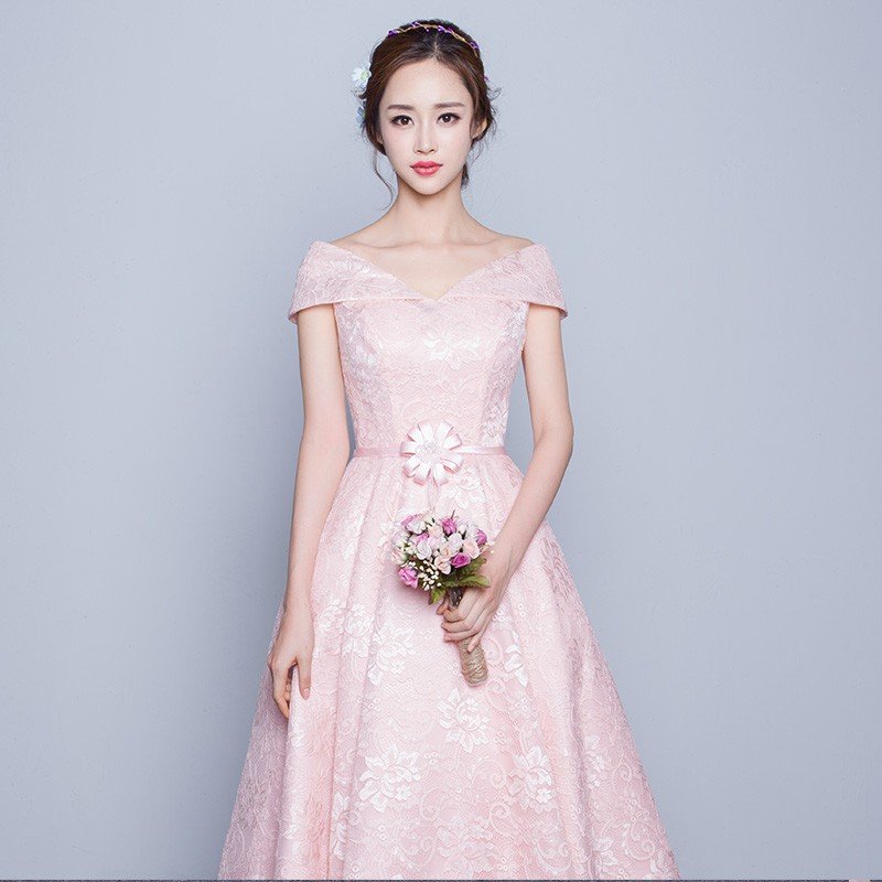 カラードレス 安い 花嫁 ピンク カクテルドレス 結婚式 イロングドレス ブニングドレス 二次会 フォーマル パーティードレス コンサート サッシュベルト