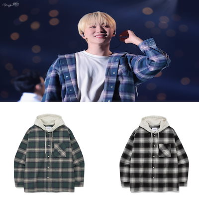 NOAさん専用です！！！ FA24 seventeen 승관 / Oversized-Fit Hoodie Checkered Shirt 2color