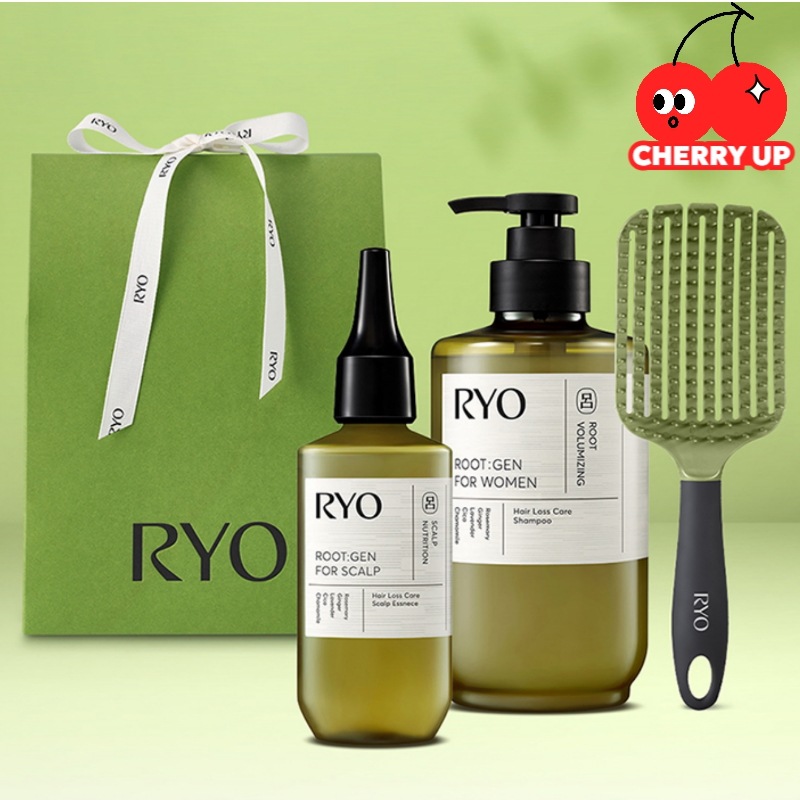 【ブラシ付き】ルートジェン プレミアムスカルプケアセット（シャンプー＋エッセンス）産後ケア ビーガンボリュームライン韓国シャンプー スカルプケア 産後ケア 女性向け ボリュームケア ビーガ