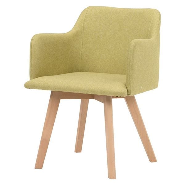 パーソナルチェア 2脚セット 約幅52×奥行54×高さ72×座面高42cm グリーン 肘付き 木製 脚付き 組立品 リビング ダイニング