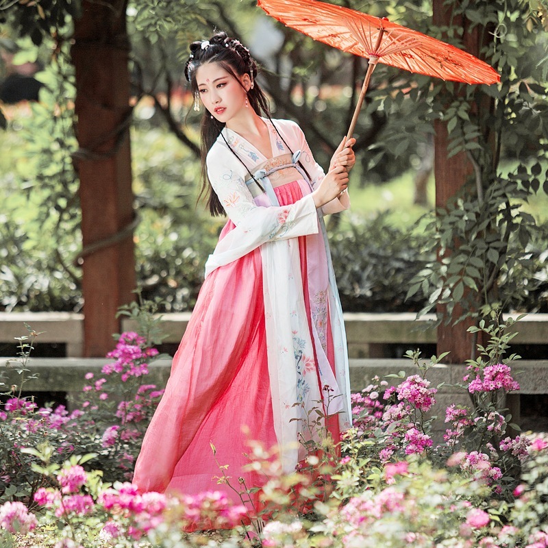 2022新古代衣装漢服風超妖精唐服胸丈ルスカート学生改良漢素夏服