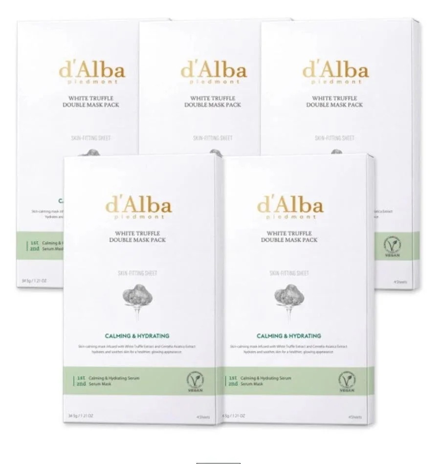 ホワイトトリュフ ダブルマスクパック 20枚 (鎮静/保湿) フェイスパック 韓国 シートマスク 人気 個包装 大容量 保湿 鎮静 乾燥 敏感肌 シカ パック
