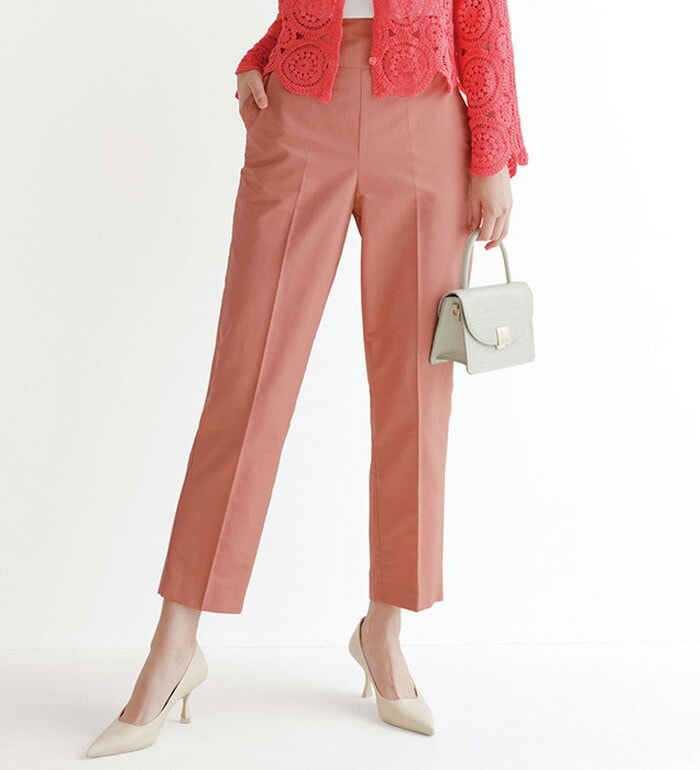 [最安値挑戦]！ハイウエストクロップドパンツ レディース 春 ボトムス パンツ M-3L 4,805円