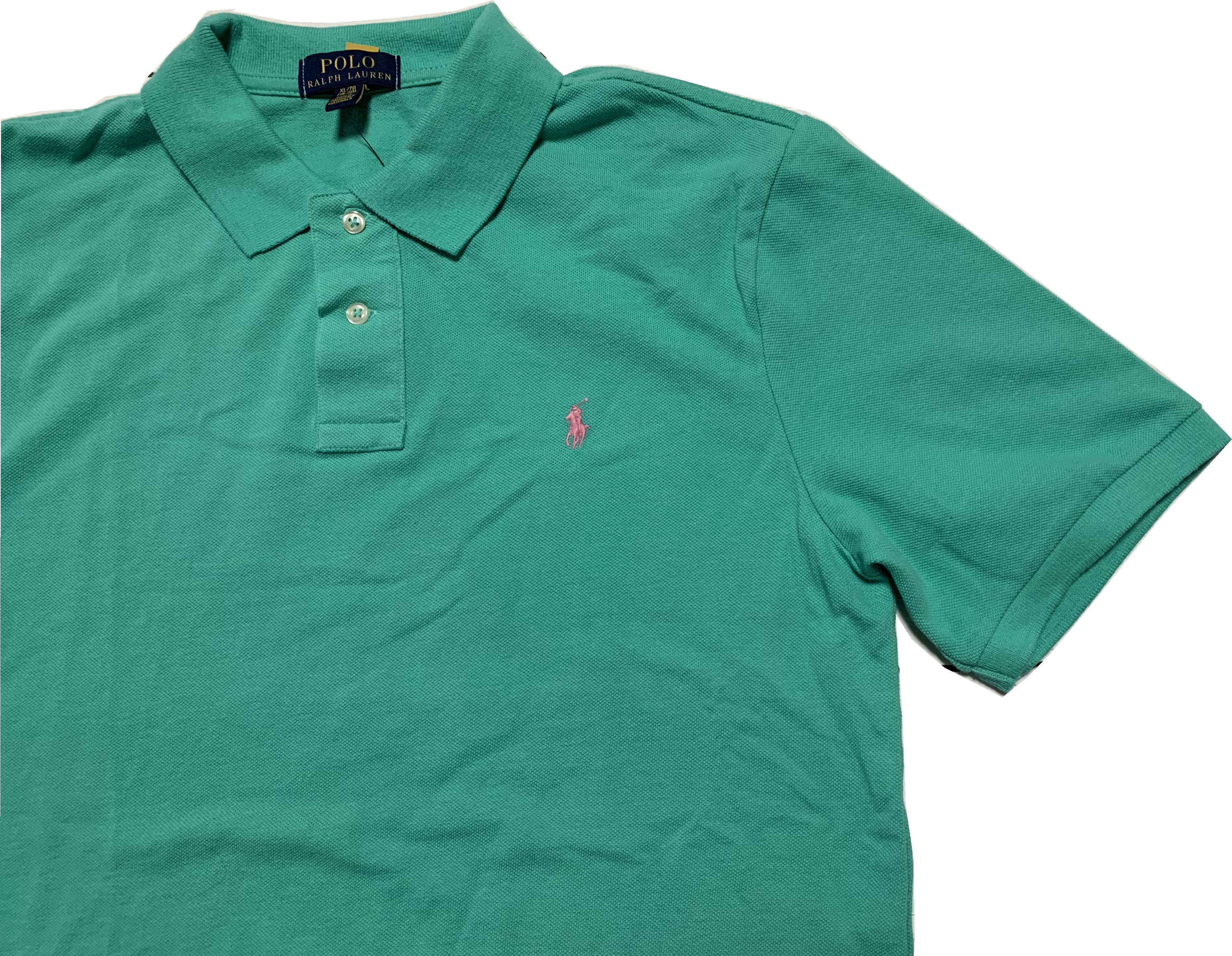 ボーイズサイズ 半袖 ワンポイント 鹿の子 ポロシャツ グリーン boys PR2-248