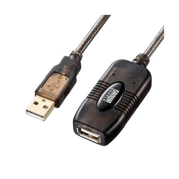 (5個セット) サンワサプライ 5m延長USBアクティブリピーターケーブル KB-USB-R205NX5