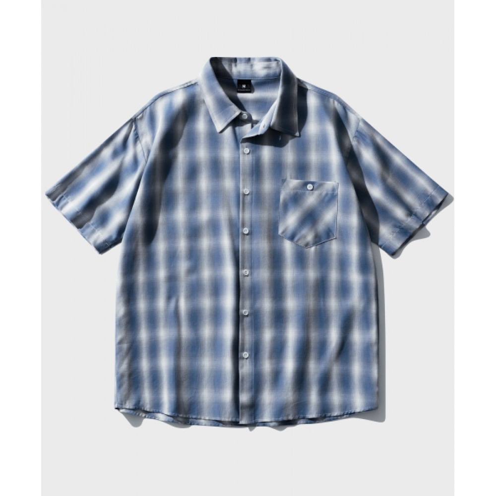 WV PROJECT ハイファイオンブルチェックショートスリーブシャツブルー KHSS7721 7,464円