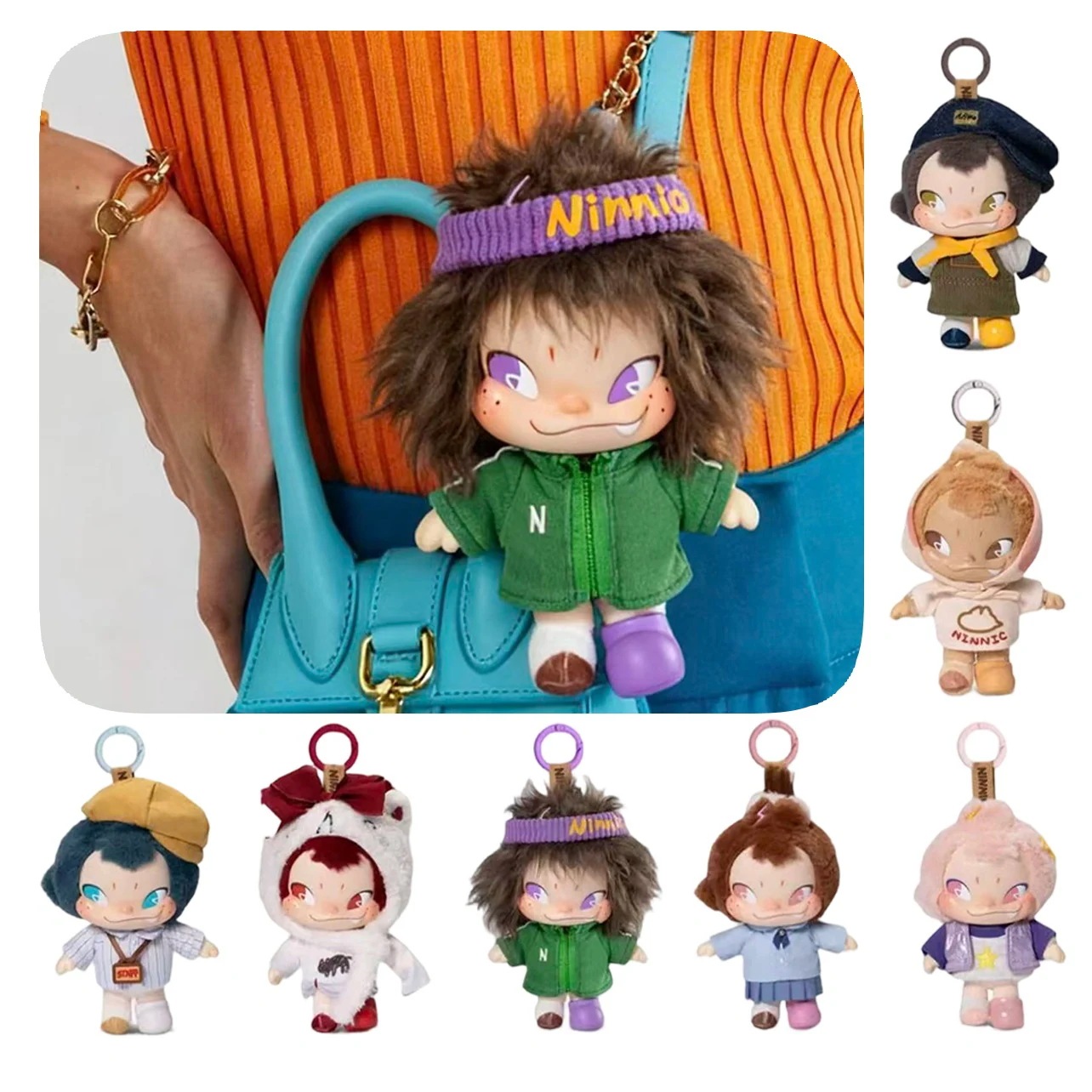 【公式正规品】52 TOYS NINNIC 自由無定形 ぬいぐるみ キーホルダー ブラインドボックス フワフワ小子 トイグッズ バッグチャーム