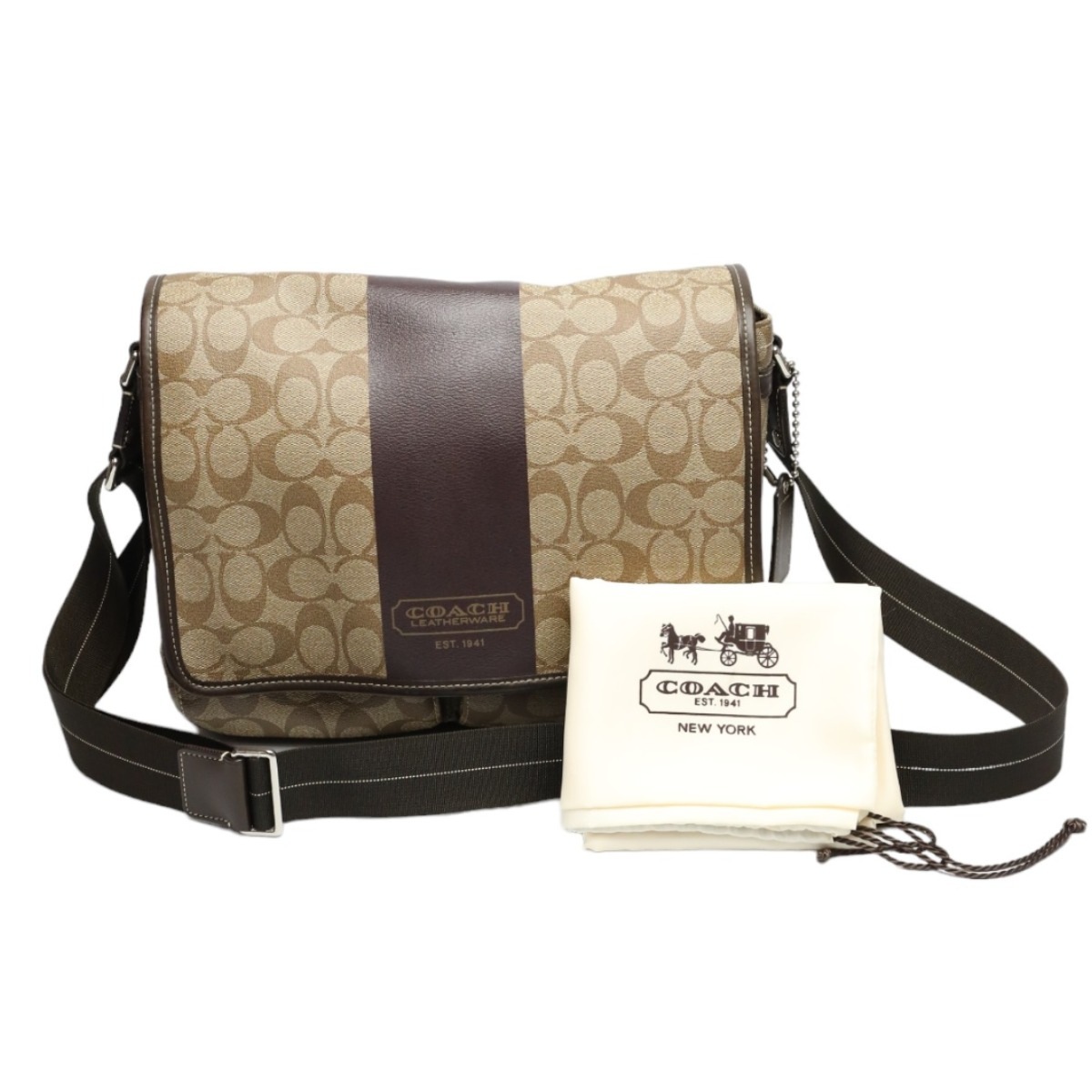 F70432 シグネチャー メッセンジャーバッグ ブラウン