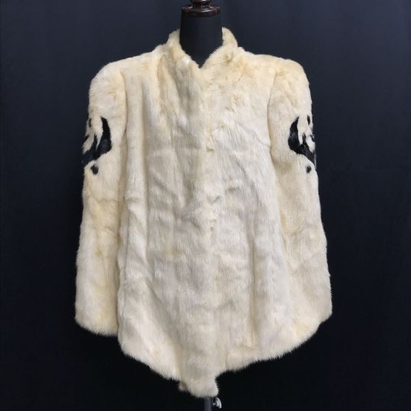 グレース/GRACESAGA MINK/サガミンク/ファーケープコート/アウター/毛皮【レディースL-XL/イエローベージュ系p/beige】フック留め/CoatcBH409