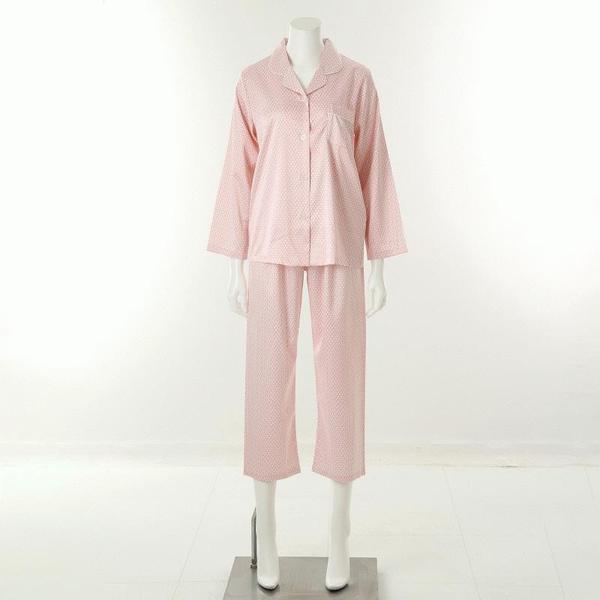 シルクフィルパステル幾何学模様パジャマ レディース 寝巻き VPAA202WPKCSG