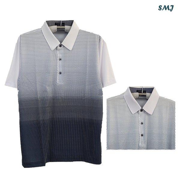 SMJ1720メンズ半袖襟付きTシャツメンズ半袖Tシャツ中年春夏