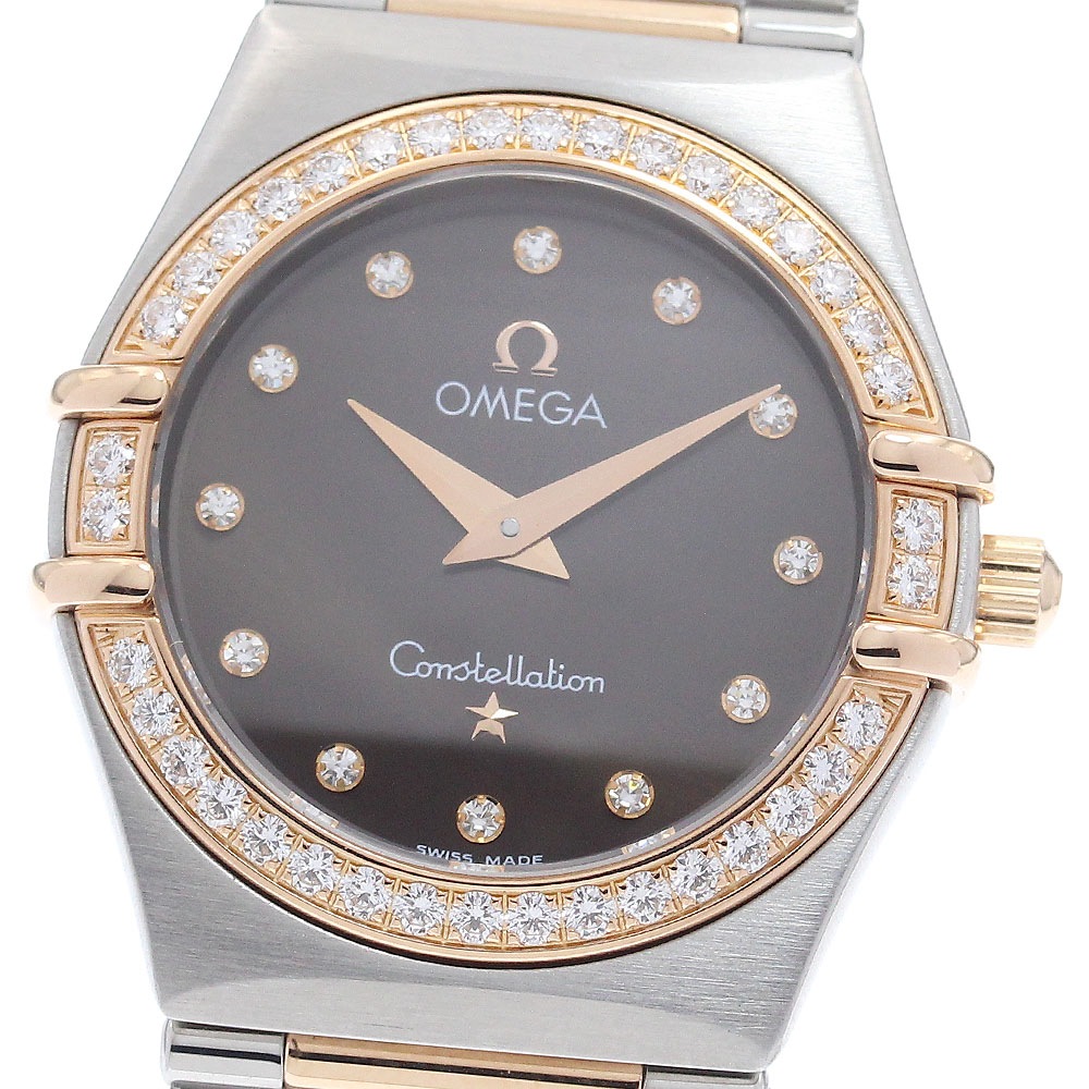 オメガ OMEGA 1358.60 コンステレーション ダイヤベゼル 12Pダイヤ クォーツ レディース 美品 _962108【中古】