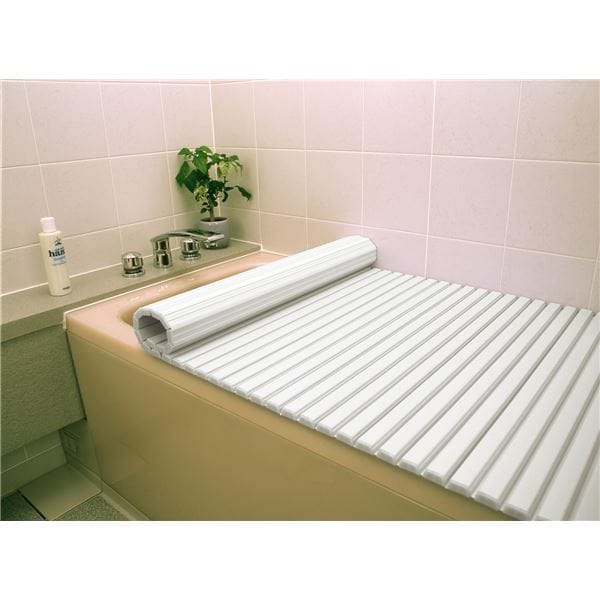 シャッター式風呂ふた/巻きフタ (75cm×160cm用) ホワイト SGマーク認定 日本製
