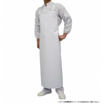 弘進ゴム　ロン耐油　胸付前掛　白　L　G0524AB