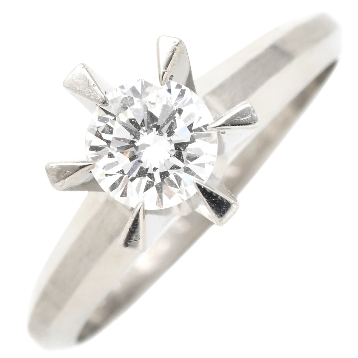 リング 指輪 ダイヤ 立爪リング Pt900 ダイヤモンド プラチナシルバー 1石 1粒 11.5号【中古】