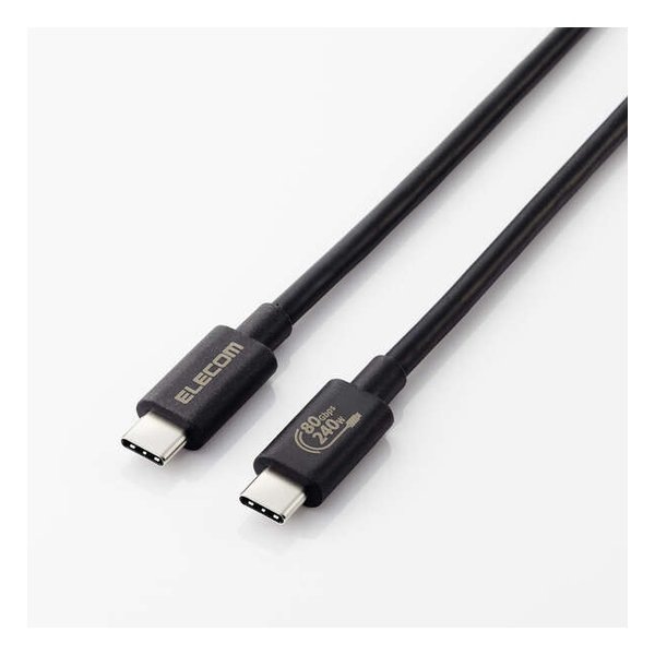 USB4ケーブル C-Cタイプ/認証品/USB Power Delivery対応/240W/80Gbps/1.0m/ブラック USB4-V2CCE10NBK