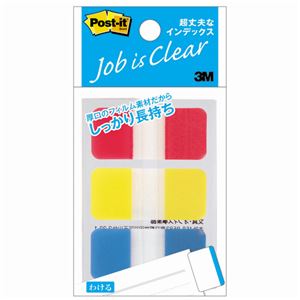 （まとめ） 3M ポストイット 超丈夫なインデックス 40×18mm レッド／イエロー／ブルー 686S-1 1パック（3冊） (×10セット)