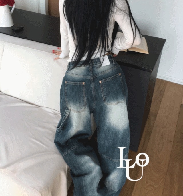 [フィットウォッシング保障] ビンテージ ツーポケット ワイド デニム パンツ