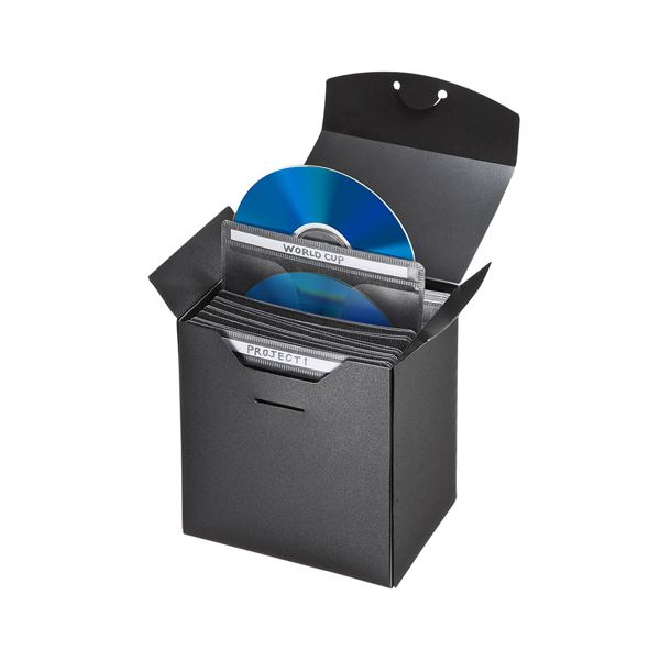 (まとめ)サンワサプライ 収納ケース付き・ブルーレイディスク対応不織布ケース(25枚入り・ブラック) FCD-FBDBX25BK(×5セット)